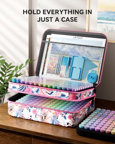 Image of ARTDOT 420 Slots Storage Container for Diamond Art Kits for Adults,Portable Bead Storage Boxes for Diamond Painting Accessories and Tools