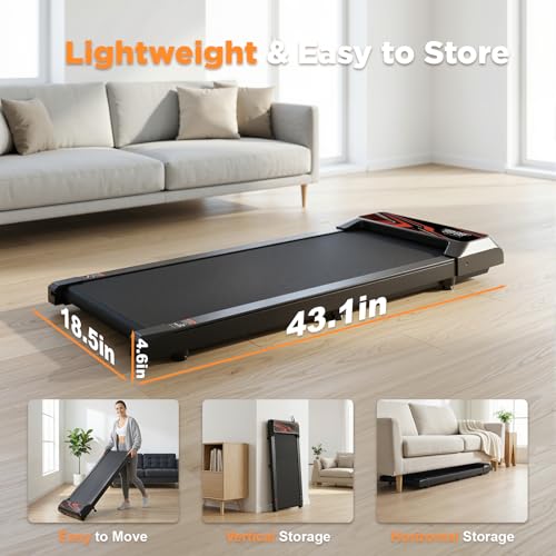 HCOIW 5° Incline Under-Desk Walking Pad (265 lbs, Quiet, $90) — view 8