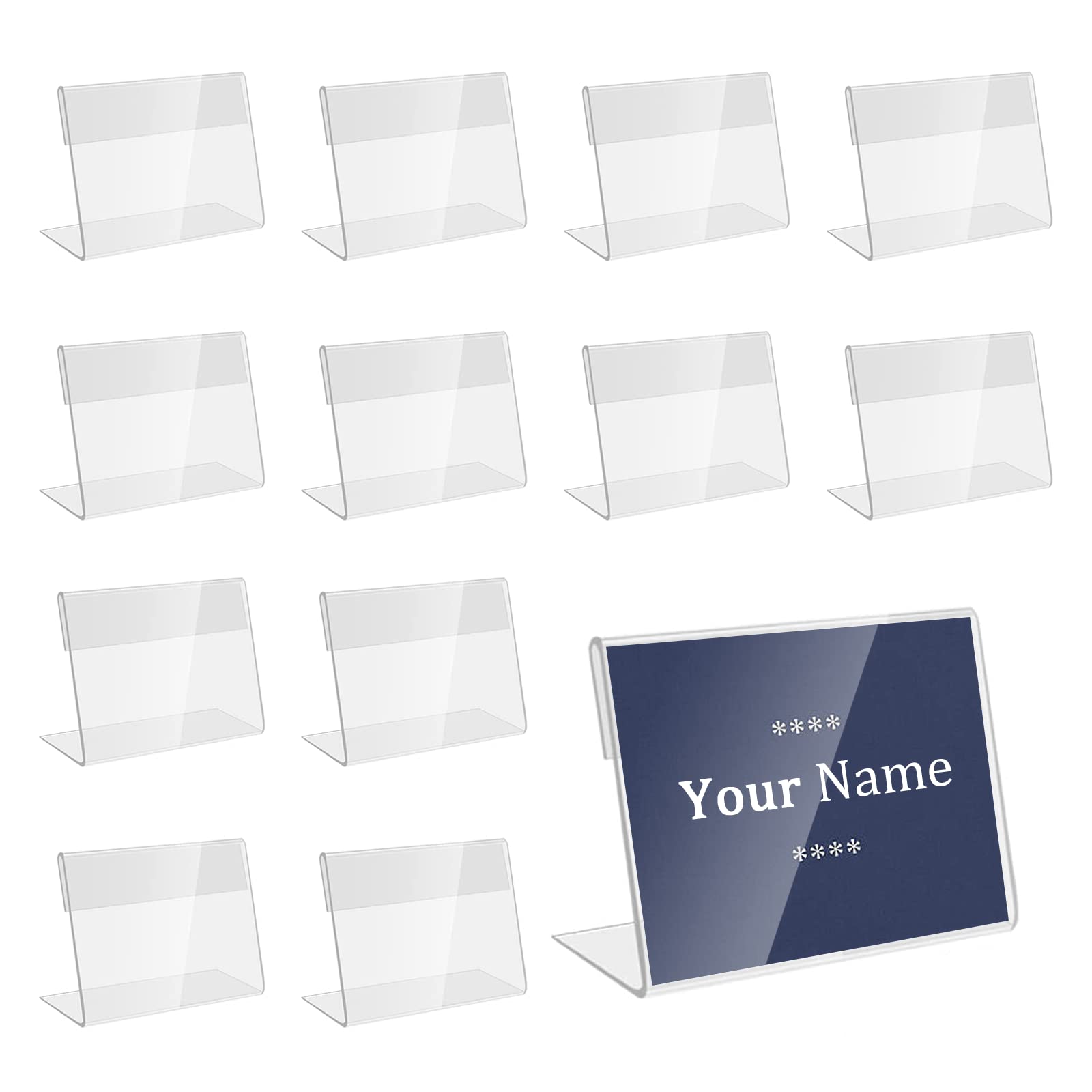 30 Pièces 8 * 5cm Acrylique Signe Porte-étiquette Transparent Mini Affichage du Signe Porte-Cartes pour Bureaux, Supermarchés, Épiceries, Écoles, Réceptions, Hôpitaux