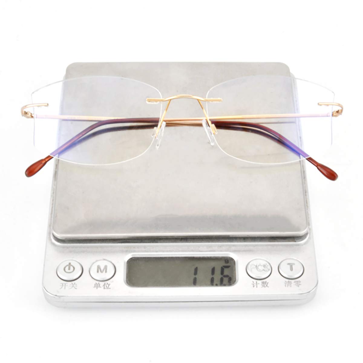 SHINU MR-7 Blaulichtfilter Kundenspezifische kurzsichtige Brille Titanium Rimless Frame-NS1025