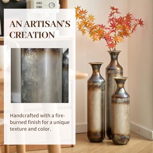 Extra Large Floor Vases Decorative Tall Set of 3, Bronze Big Floor Vases for Decor Living Room, Fireplace Corner Hallway, Bedroom, Entryway - Image 4