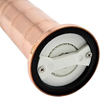 Vista 3 de El molinillo griego original de sal, 8 pulgadas de alto, molinillo europeo de cobre con manivela, molinillo manual y recargable para sal