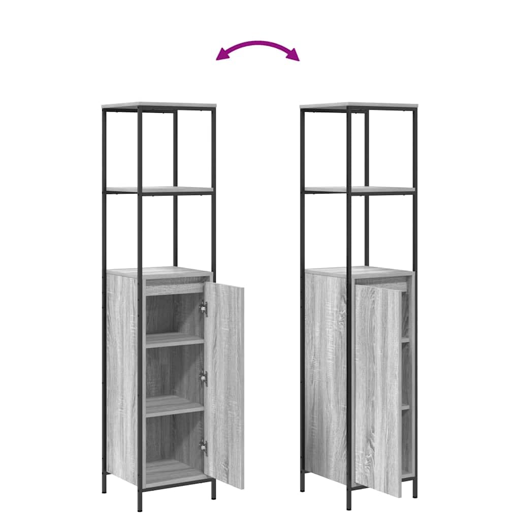 vidaXL Mueble de baño con estantes Gris Sonoma 36x35x165 cm