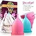 Talisi Menstrual Cups Set of 2 with Collapsible Silicone Foldable Sterilizing Cup - Tampon and Pad Alternative - Feminine Menstruation Soft Reusable Period Cup for Regular Heavy Flow with Sterilizer