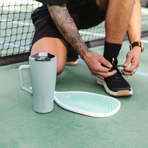 Image of BruMate Era Flip 30oz Tumbler with 100% Leakproof Covered Straw Lid | Hygienic Covered Straw | Insulated Stainless Steel Water Bottle with Handle | Cup Holder Friendly | BPA-Free (Blue Agave)