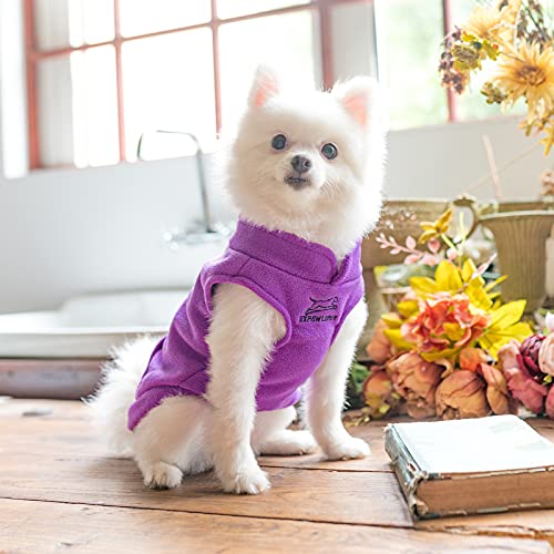 Expawlorer Polar Fleece Vest Dog Clothes - Fall Dog Sweater Pet Clothing, Warm Soft Pullover Sleeveless Dog Jacket With Small Pocket, Cold Winter Coat For Small Medium Large Dogs (Purple, S) #TOP6