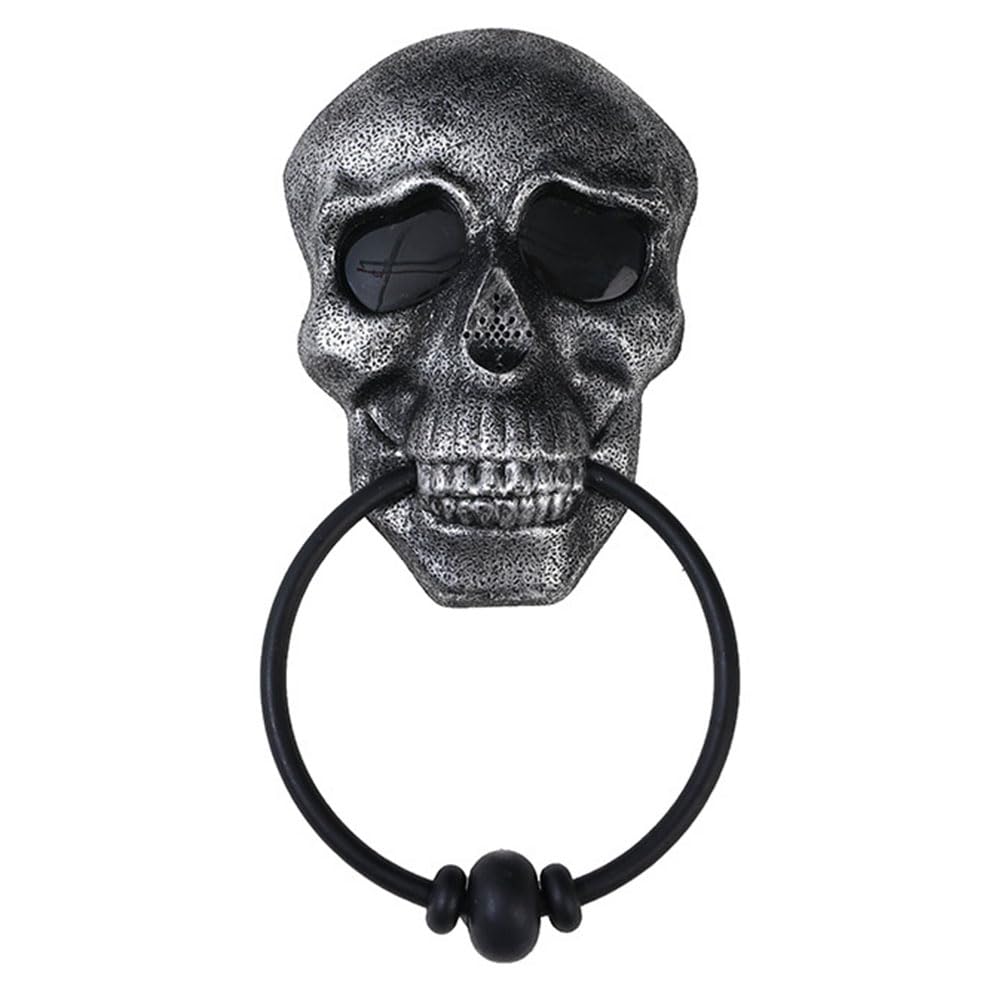 Tuidzljd Halloween Door Bell Skull Haunted Doorbell with Sound Light-Up Eyeball Scary Halloween Party Props for Front Door B