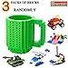 BOMENNE Build-on Brick Mug,Funny Novelty Coffee Mug, Creative DIY Building Blocks Cup,Birthday Party Cups for Kids,Unique Gifts for Christmas,Green
