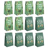 Milisten St Patrick’s Day Themed Candy Wrapping Paper Bags with Stickers 12pcs Party Favor Treat Storage Pouches for Holiday Baking and Packaging