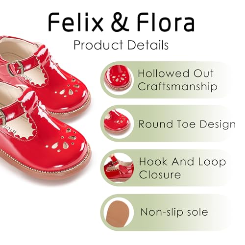 Image of Felix & Flora Toddler Little Girl Mary Jane Dress Shoes - Ballet Flats for Girl Party School Shoes