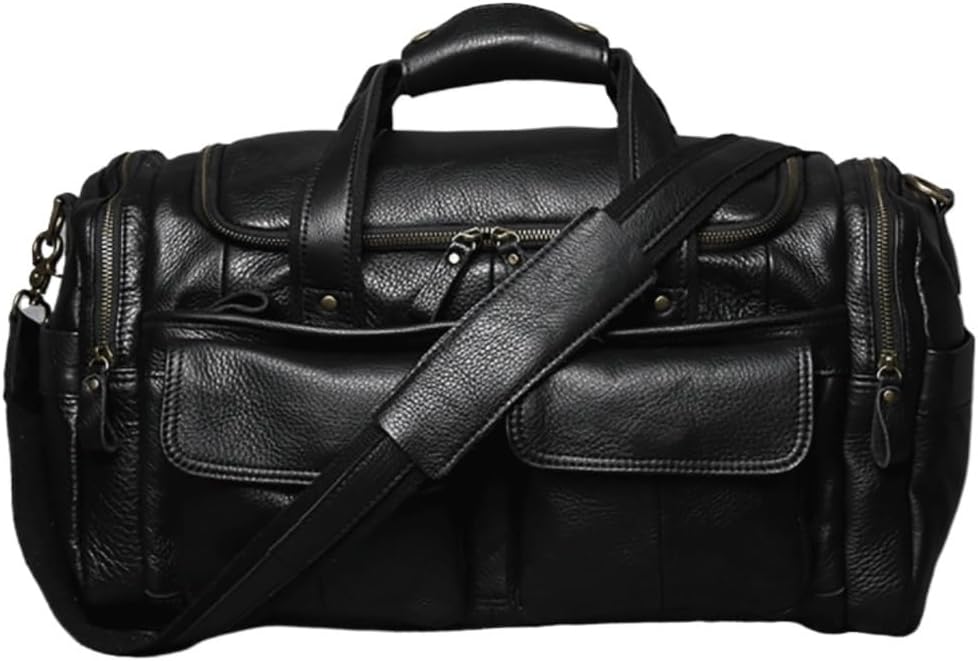 Men's Hand Luggage Bag Travel Genuine Leather Large Capacity Single Shoulder Messenger