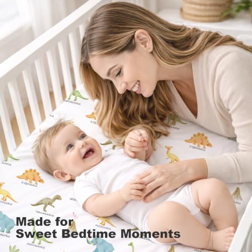 Image of Bimocosy Crib Sheets 4 Pack, 52 inch x 28 inch Baby Fitted for Boys & Girls