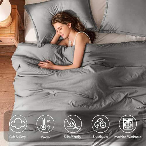 Image of Quataly Oversized Queen Comforter Set Prewashed Lightweight Quilted Bedding
