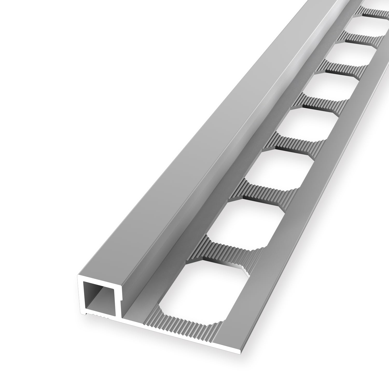 Randleistenprofil 9 x 31 x 2500 mm Einfasshöhe 9 mm Quadratprofil Aluminium Wandabschluss Geschlossen Gestanzt Metallprofil Silber Küberit