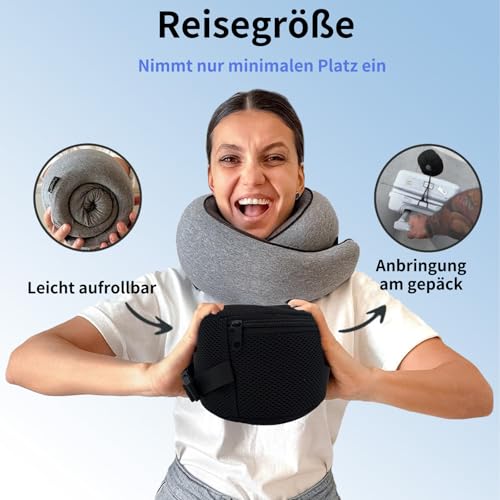 Dreamjoys Reisekissen Flugzeug, Nackenkissen Reise, Travel Pillow, Kissen Flugzeug, Reisekissen Memory Foam, Ideal Für Reisen Mit Auto, Zug 5