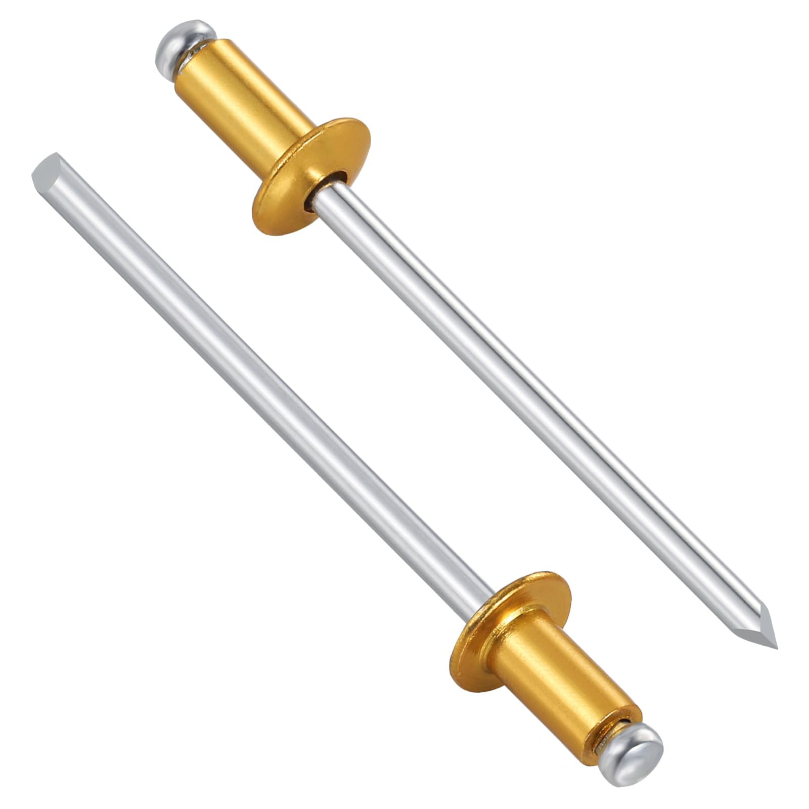 Wensilon (400 Pcs) 1/8"x1/4" Golden Aluminum blind pro Rivets,Golden Aluminum Grip and Steel Mandrel