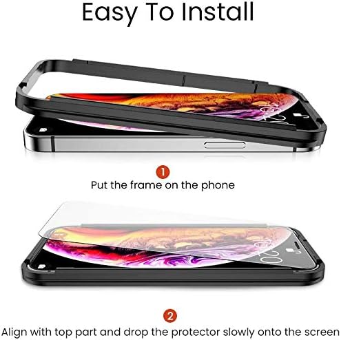 FLOVEME Compatible for iPhone 12 Pro Max Screen Protector Tempered Glass 5G 6.7 Inch, [with Installation Frame][3 Packs] Anti Scratch Case Friendly, 9H 2.5D 0.33mm