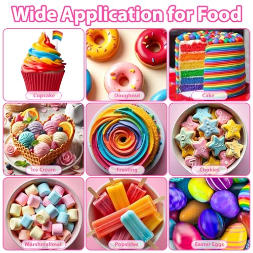 Image of 12 Color Gel Food Coloring Liquid Set, KATSPRO Food Grade Tasteless Vibrant Food Coloring Dye for Baking Icing Cake Decorating Cookie Fondant, Frosting, Cookies, Christmas Baking, Easter Egg and DIY Supplies Kit - 0.25 Fl.oz(6ml) /Bottles