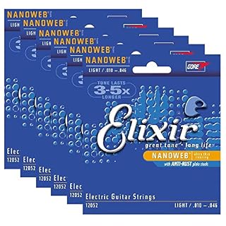 Elixir Cordes 12052 Cordes pour guitare électrique Extra .010-.046 (6-pack) - Les Beatles, Paul McCartney, John Lennon, RIngo Starr, George Harrison