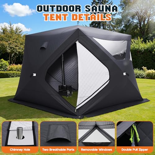 Albott Outdoor Sauna Tent with Wood Stove