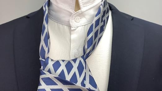S&W SHLAX&WING Neckties for Men Blue Grey Checkered Rhombic for