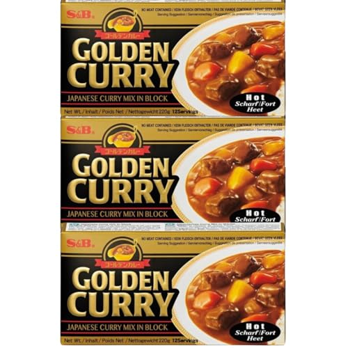 3x220g S&B GOLDEN CURRY BLACK- Japanese Curry Mix - vegetarian no meat contained - Geschmack: Hot