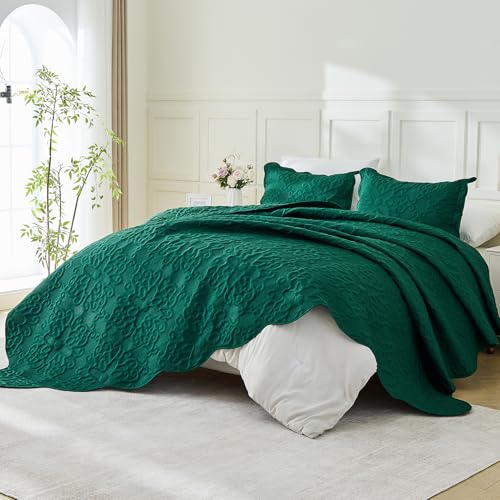 Image of Kingnex Oversized King Bedspreads 128x120 Rain Forest Green