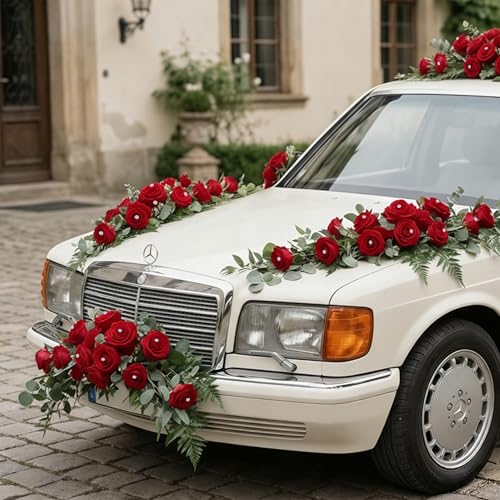 Image of 100Pcs Real Looking Burgundy with Diamonds Artificial Rose Flower Heads, Foam Fake Roses for DIY Wedding Decorations Baby Shower Centerpieces Home Party Valentine's Day Mother's Day Decor