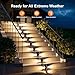 8 Pack Solar Powered Step Lights Outdoor Waterproof LED for Outside Deck Stair Safety Decorative Lamps for Porch, Wall, Fence, Walkway, Yard, Patio, Dual Sided Glow for Enhanced Security Warm White