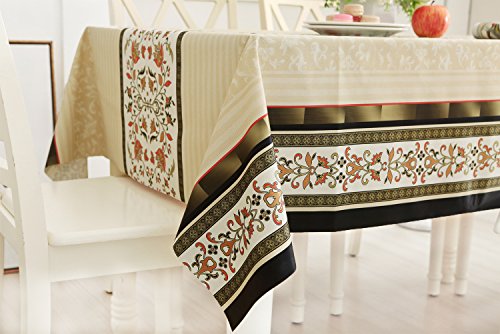 Duofire Vinyl Tablecloth Rectangle Heavy Weight Table Cover Wipe Clean Waterproof (54 X 102 Inch, Color-No.015) #TOP4