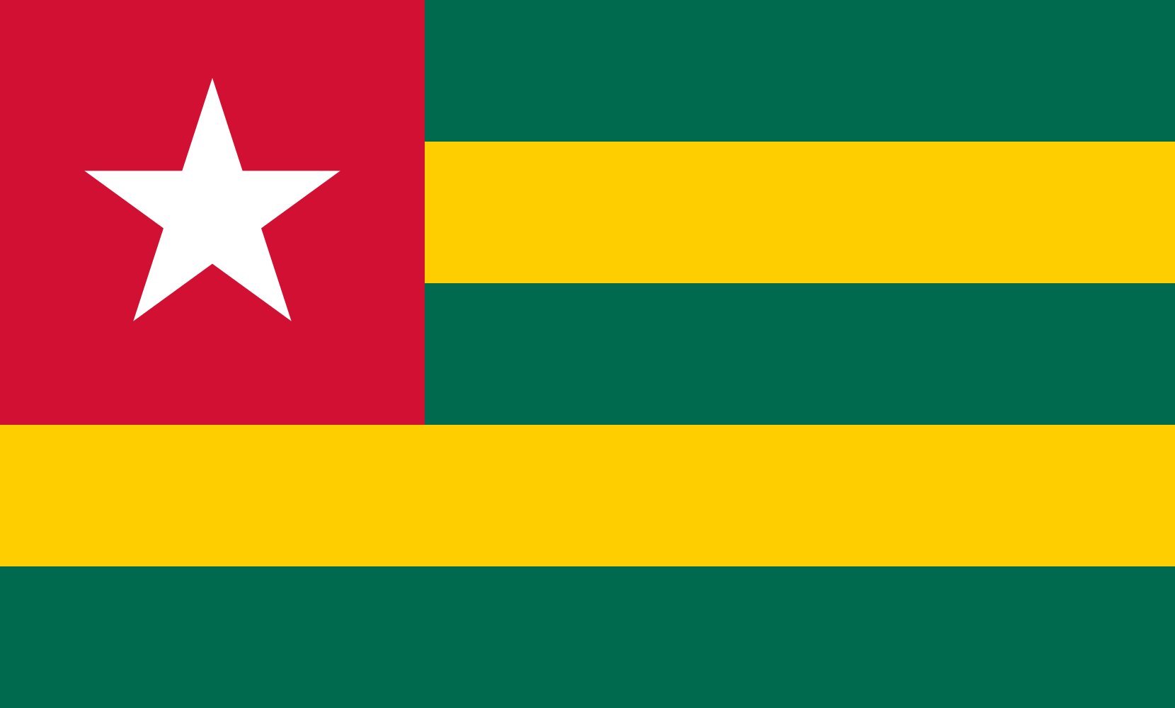 Drapeau Togo 90x150cm pour pavoiser facilement sans usure prématurée
