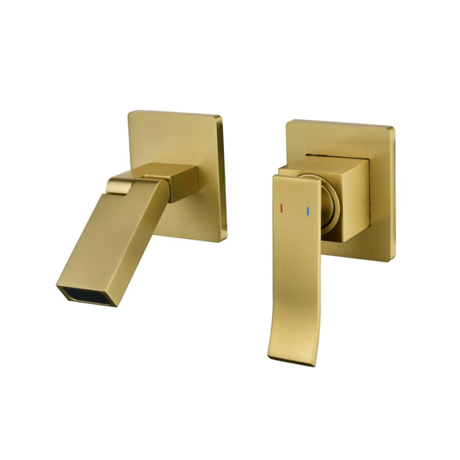 Grifo de baño de Montaje en Pared, Grifo para Lavabo de baño con caño Plegable, Grifo de tocador Oculto de una Sola manija con 2 Orificios, Grifo Mezclador de Lavabo de latón Macizo