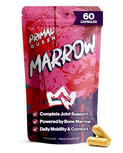Primal Queen Marrow Bone Marrow Joint Support for Women | 46x Bioavailable Curcuwin Turmeric Hyaluronic Acid Boswellia | Joint Flex Support 46x More Absorption