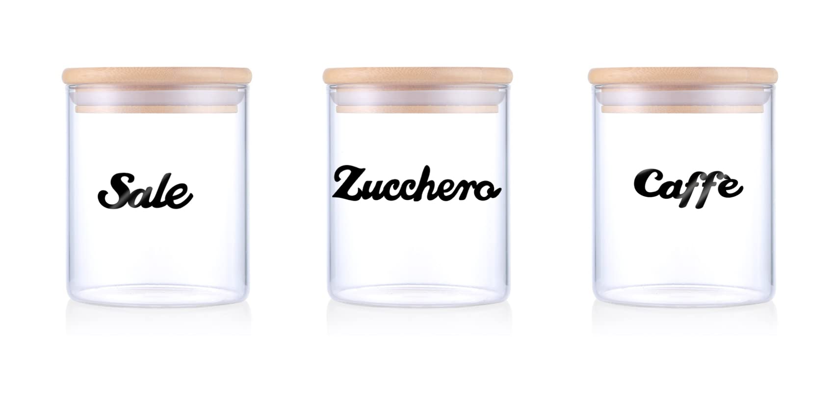 12 Adesivi Trasparenti Per Dispensa - Etichette Per Barattoli Zucchero, Caff&egrave;, Sale E Pi&ugrave; (6 Cm)