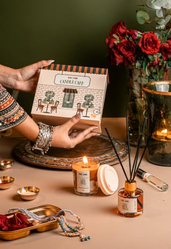 Image of Rad Living Candle Cafe Cold Brew Coffee Gift Box | 100g Soy Wax Candle | Hand-Poured |18+ Hours Burn Time | Reed Diffuser & Room Spray | Perfect for Festivals, Gifting, Home Decor
