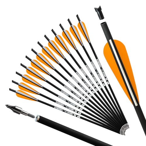 REEGOX 20" Bio Crossbow Bolts with 4" Vanes (12 Pack)