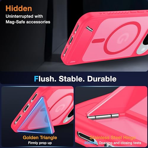 Image of for Google Pixel 10 Case /Pixel 10 Pro Case with MagSafe[Invisible Kickstand][Charge While Standing][Military Shockproof] Translucent Matte Soft Silicone Bumper Pixel 10 /10 Pro Phone Case,Rose