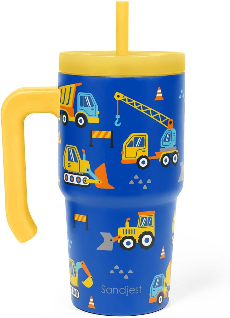 Sandjest Construction Tumbler 20oz Handle Silicone