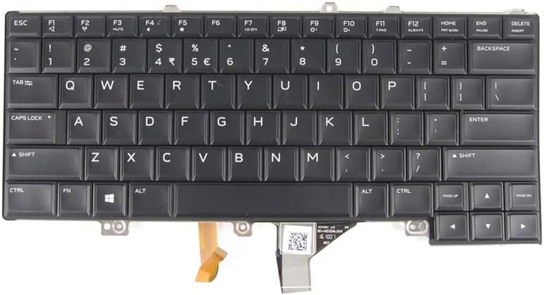 Abakoo New Keyboard Compatible with Dell Alienware 15 R3 with Backlit Frame Black US