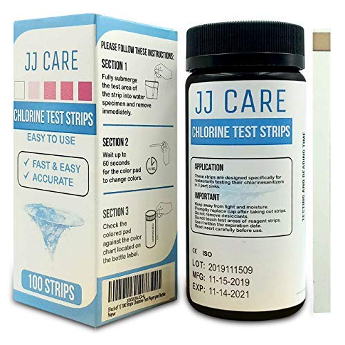 Chlorine Test Strips for Restaurant (100 Strips) Sanitizer Test Strip