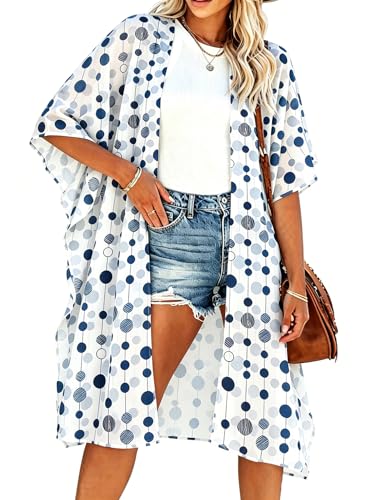 Image of Women's Kimono Swimsuit Coverups Summer Beach Loose Cardigans for Swimwear