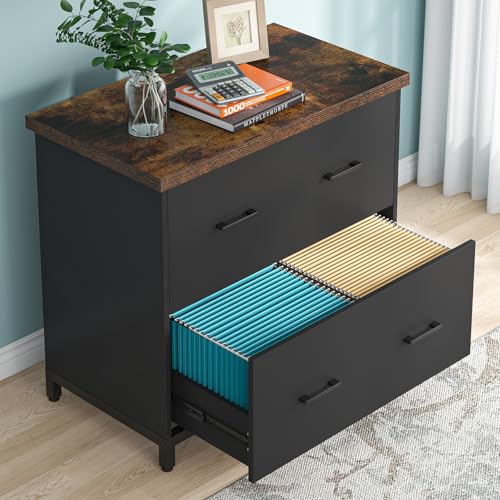 Tribesigns 2-Drawer File Cabinet, Wood Lateral Filing Cabinet for Home Office, A4, Letter Size,...