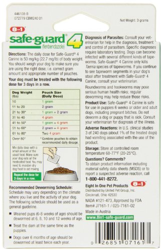 Prosense Safeguard 4 Canine Dewormer for Dogs 3day Treatment  Cucciolini Doodles Pro sense safe guard 4 canine dewormer for dogs 3 day treatment   cucciolini doodles