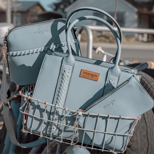 Image of Wrangler 3PCS Purses for Women Tote Bag Crossbody Handbag and Wallet Set with Guitar Strap