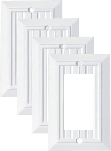 Miniatura 6 de Placas de pared clásicas de panel blanco puro, cubiertas de interruptor de luz, cubiertas de enchufes eléctricos, placas de interruptor de varias