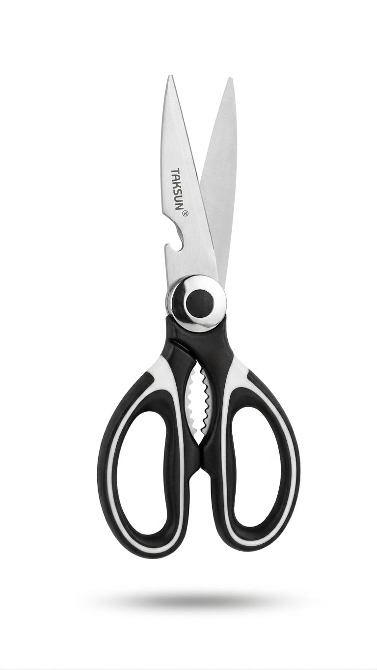 Proalet Taksun KA051 21 cm Profesyonel Çok Amaçlı Mutfak Makası – Paslanmaz Çelik Tavuk Kesme, Şişe Açacağı ve Ceviz Kırıcılı Ağır Hizmet Tipi Kesici Mutfak Makası
