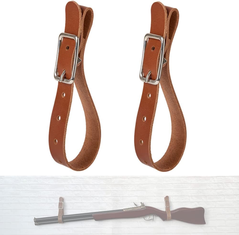 Leather Hanging Straps Gun Rack Wall Mount Display for Rifle Shotgun Axe Hatchet Tool Sword Umbrella