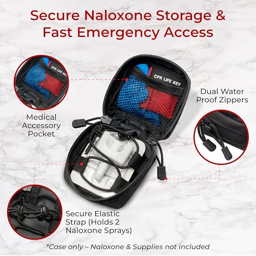 Image of 10 Pack Naloxone Belt Pouch for Overdose Kits with MOLLE Straps | Attaches to Duty Vests, Backpacks & Belts | Compact Design Holds Two Naloxone Nasal Spray Doses & Accessories | Naloxone Not Included