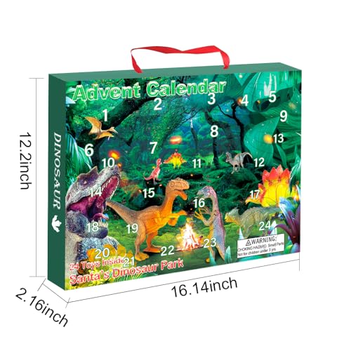 Advent Calendar 2025 Realistic Dinosaur Figurine Décor Xmasfor Boys and Girls, 24 Days Countdown Calendar - Image 3