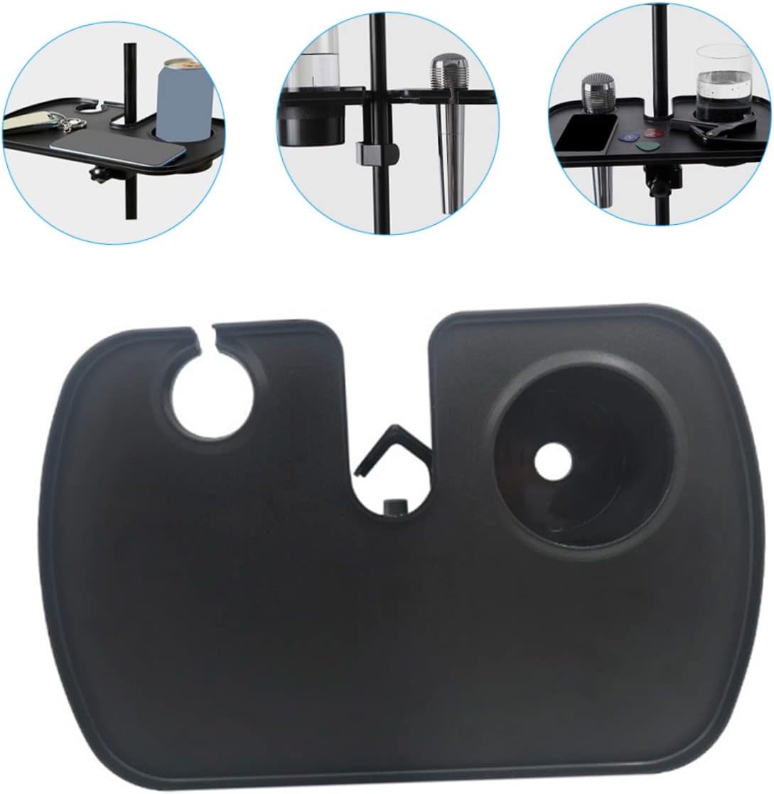 Live Broadcast Microphone Stand Tray with Clamp PP Sound Card Holder Shelf Compatible with Microphone Stands for Streaming Karaoke Recording and Performance